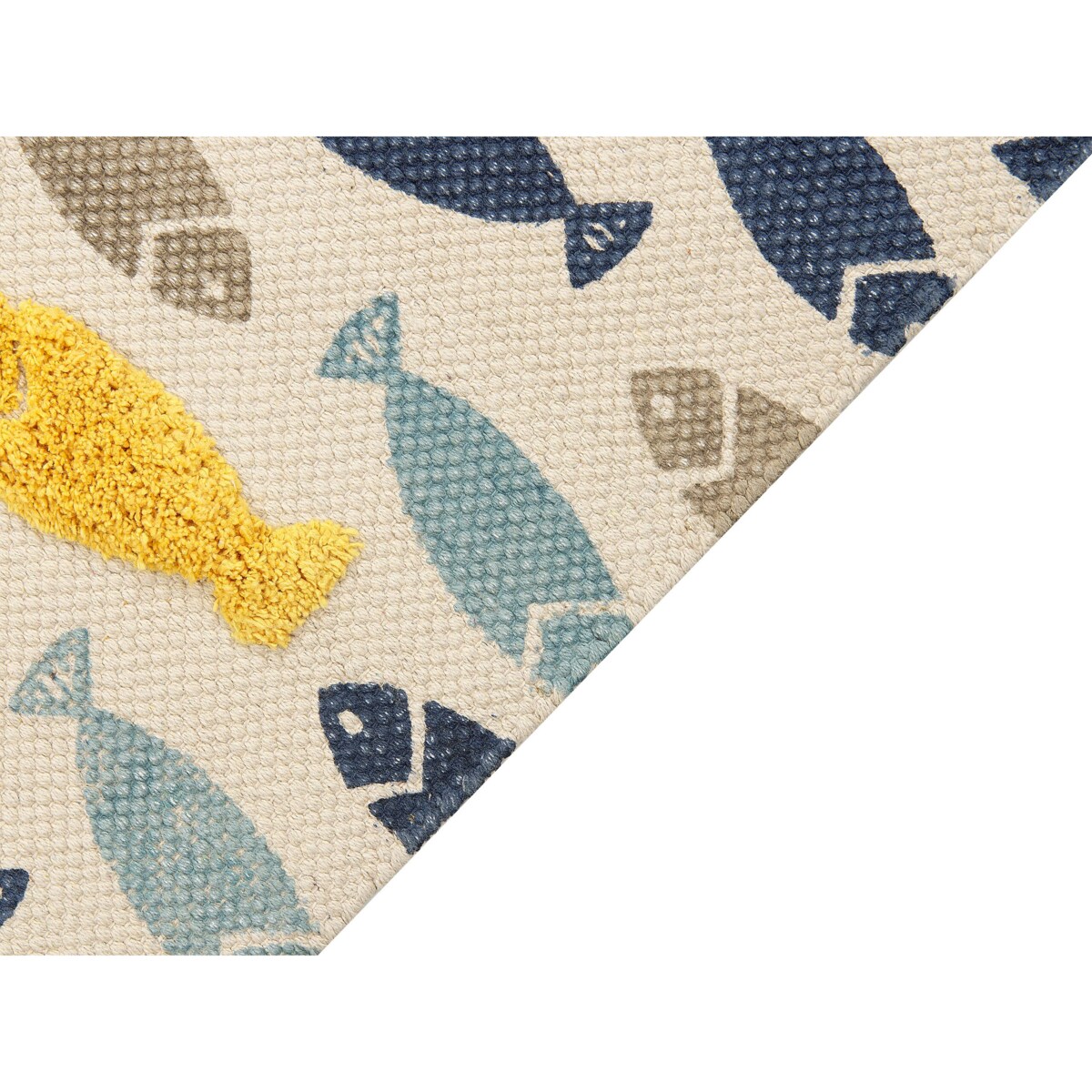 Dywan dziecięcy bawełniany w rybki 80 x 150 cm wielokolorowy IPUH