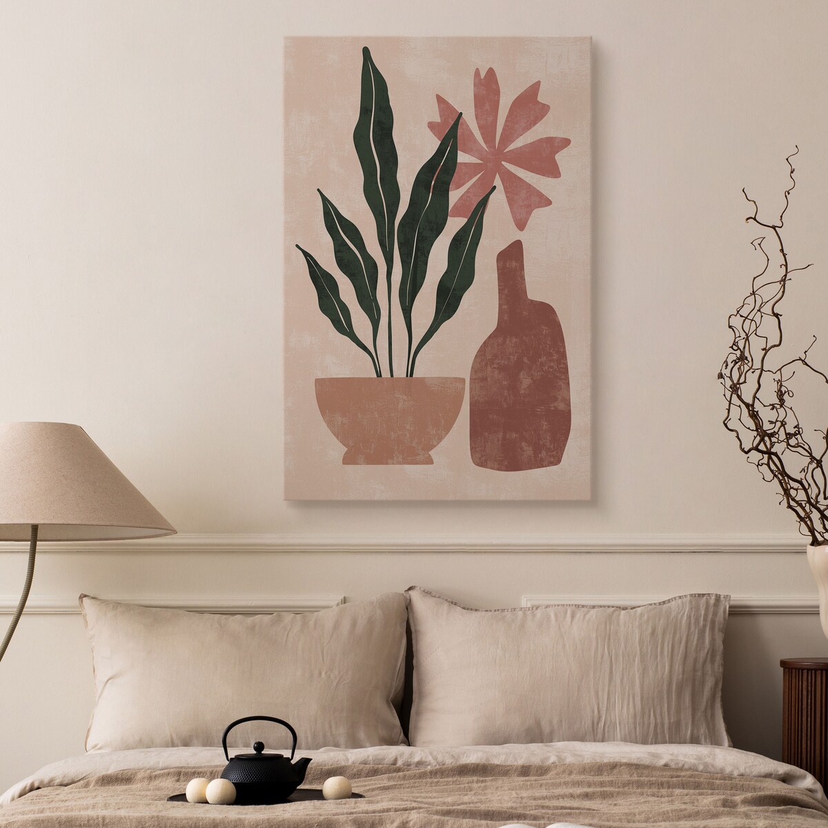 Obraz Palma W Doniczce W Sty;u Boho 80x120cm