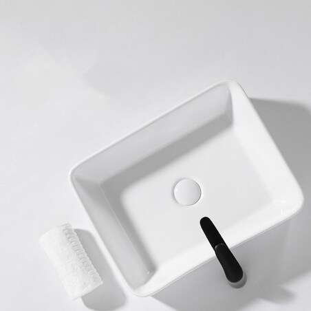 Umywalka nablatowa biała cermiczna 49x38cm