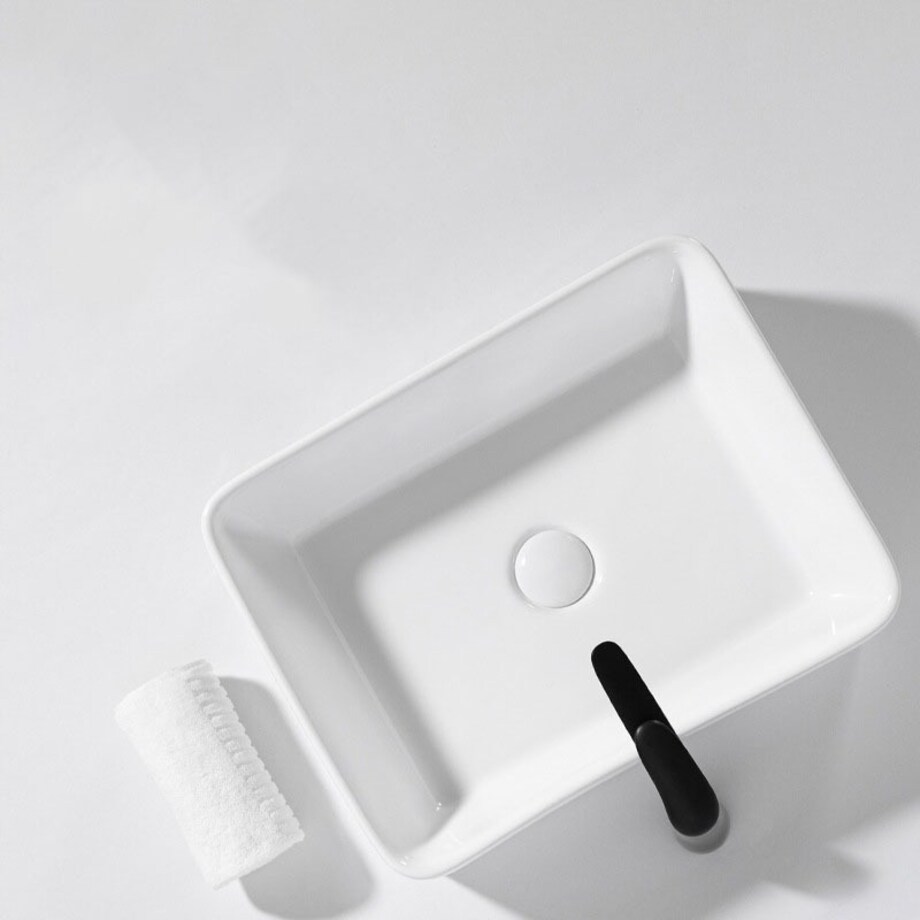 Umywalka nablatowa biała cermiczna 49x38cm