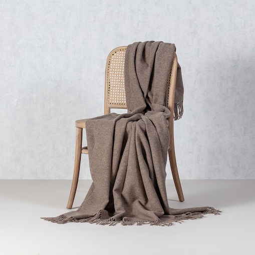 Pled Merinos 140x200cm melange brown, 140 x 200 cm