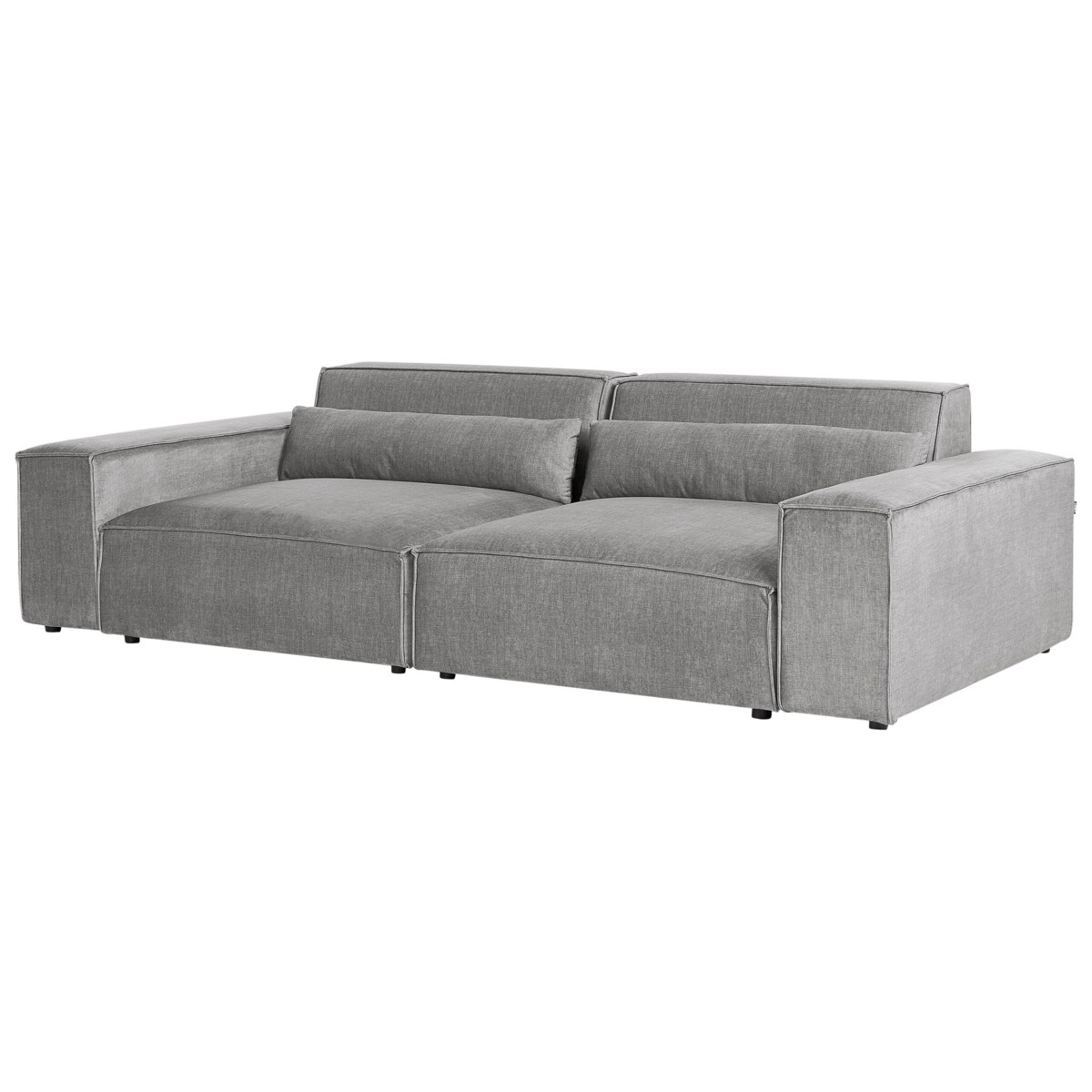 Sofa modułowa 2-osobowa z otomaną szara HELLNAR