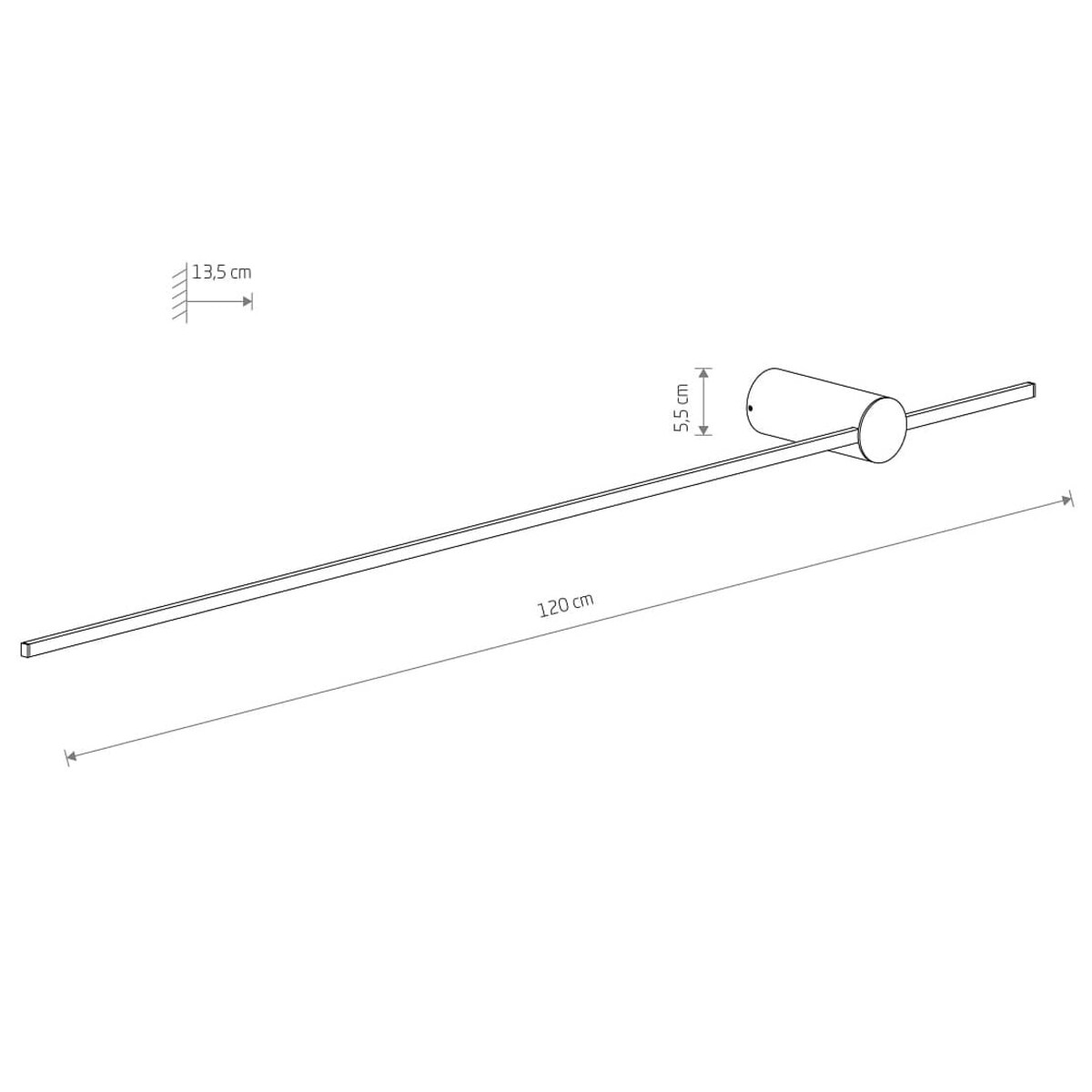 Lampa ścienna sypialniana Saber 10854 Nowodvorski LED 16W 4000K stick czarna