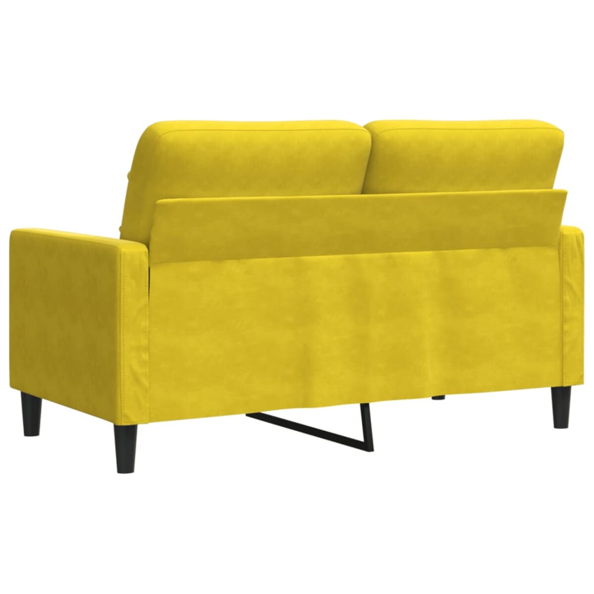 vidaXL Sofa 2-osobowa, żółta, 120 cm, tapicerowana aksamitem