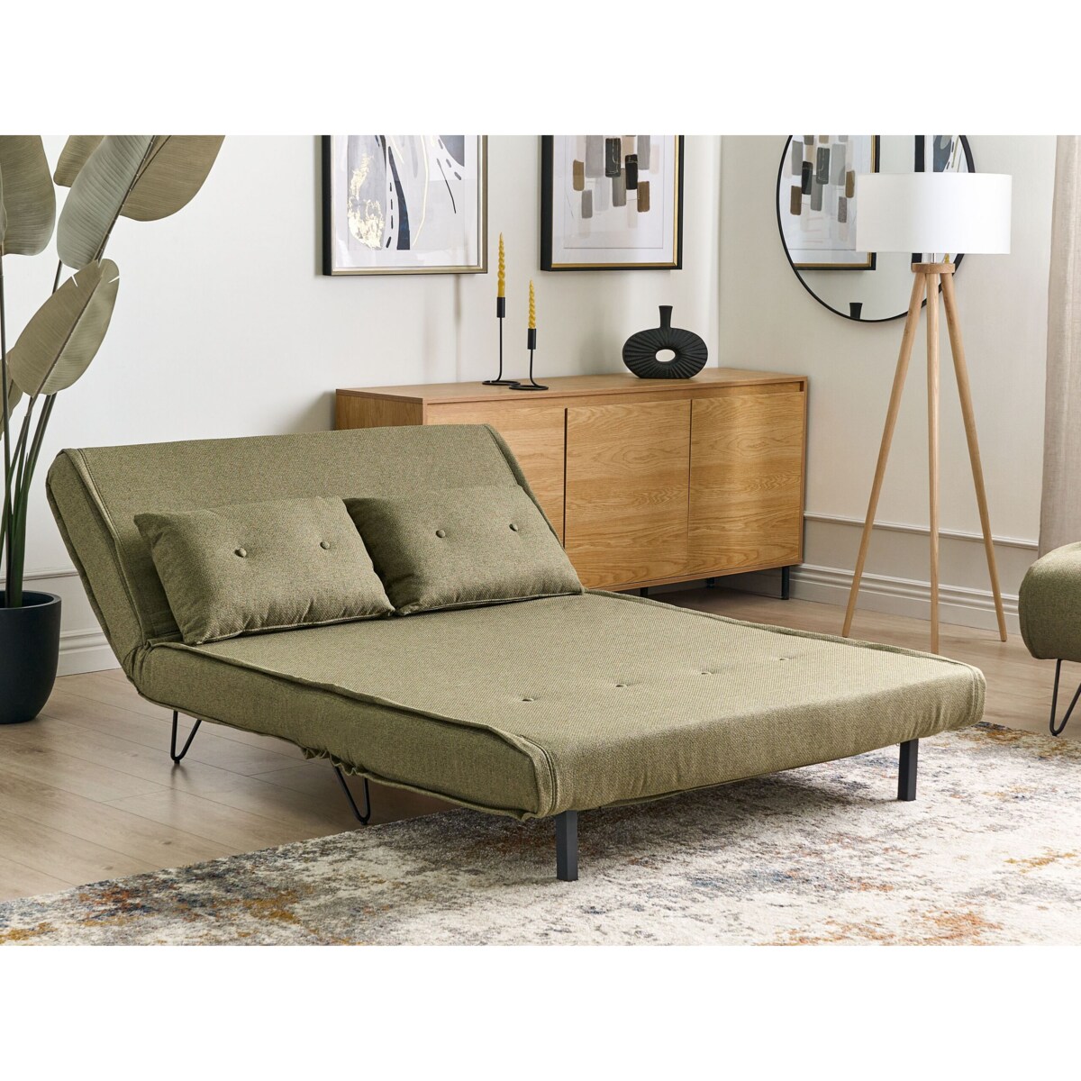 Sofa rozkładana 2-osobowa oliwkowa VESTFOLD