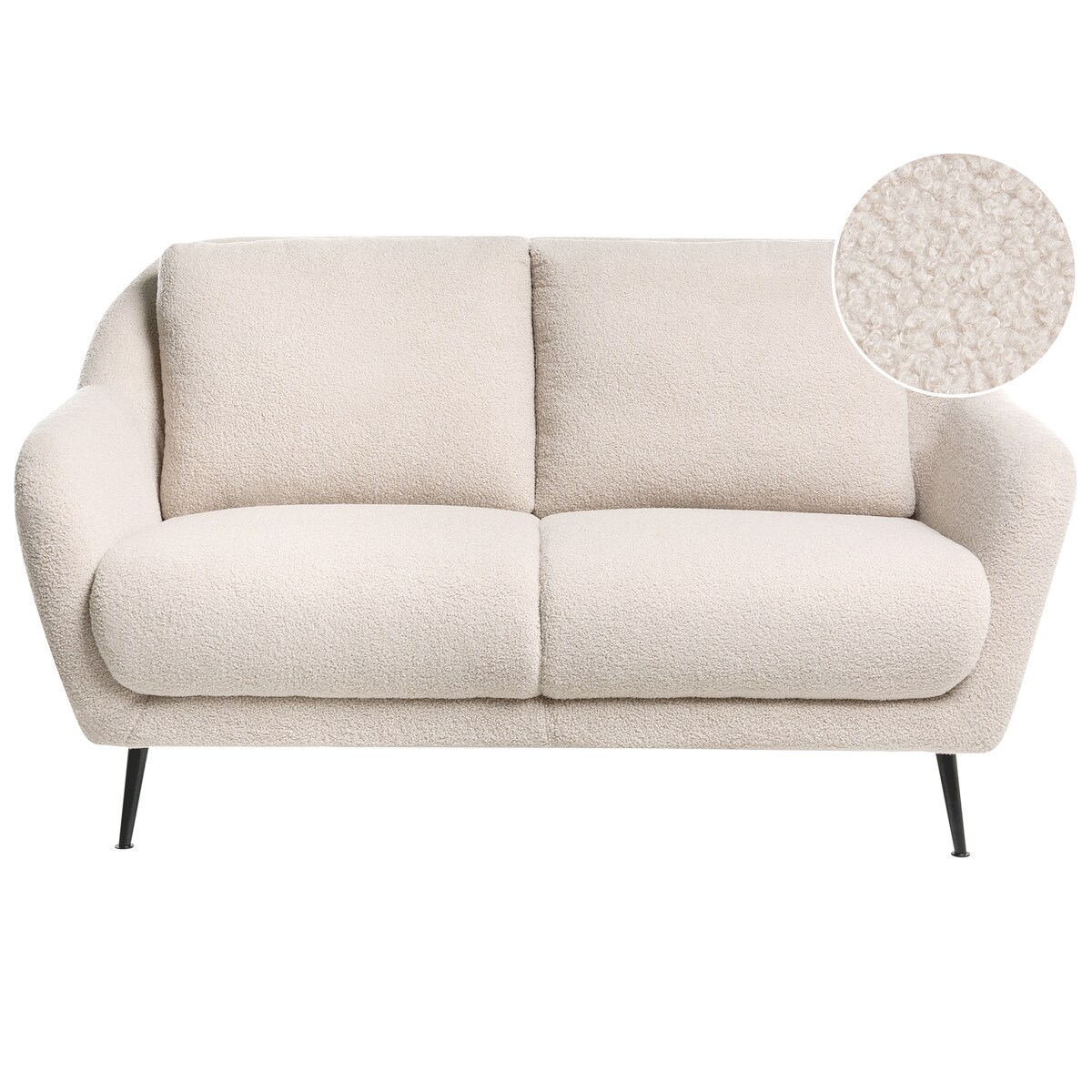 Sofa dla 2 osób EIBY Boucle Beżowy
