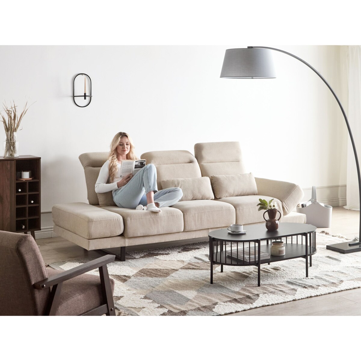 Sofa 3-osobowa beżowa IKAST