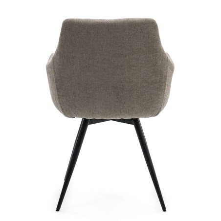 Krzesło tapicerowane obrotowe szenilowe do salonu LUGANO beżowe