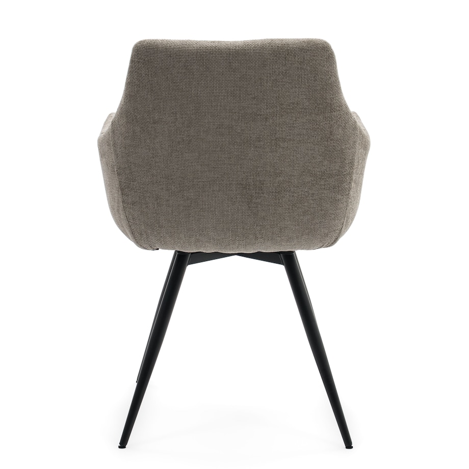 Krzesło tapicerowane obrotowe szenilowe do salonu LUGANO beżowe