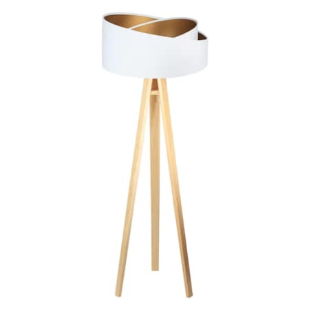 Lampa stojąca GEMSTONE biała/złota/sosna