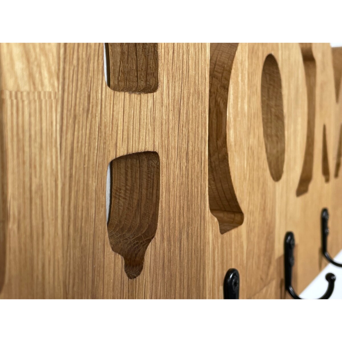 Drewniany wieszak na ścianę HOME Dębowy 50cm