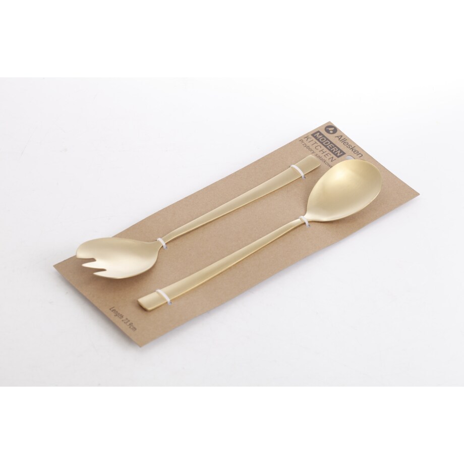 MODERN KITCHEN komplet 2 łyżek sałatkowych 23,8cm złote