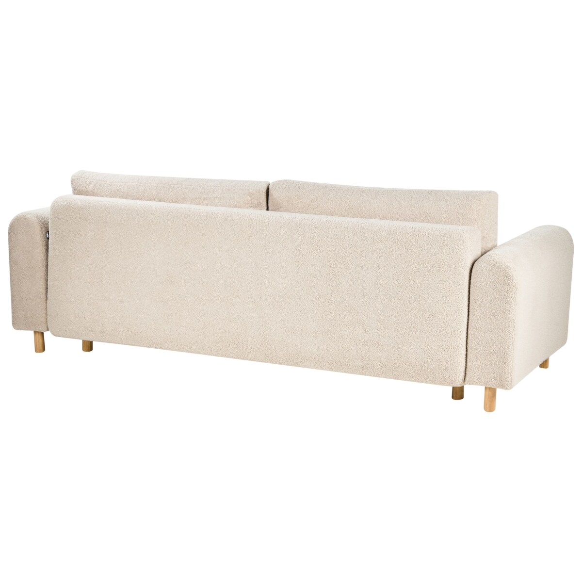 Sofa rozkładana dla 3 osób KVAM Boucle Beżowy ze schowkiem