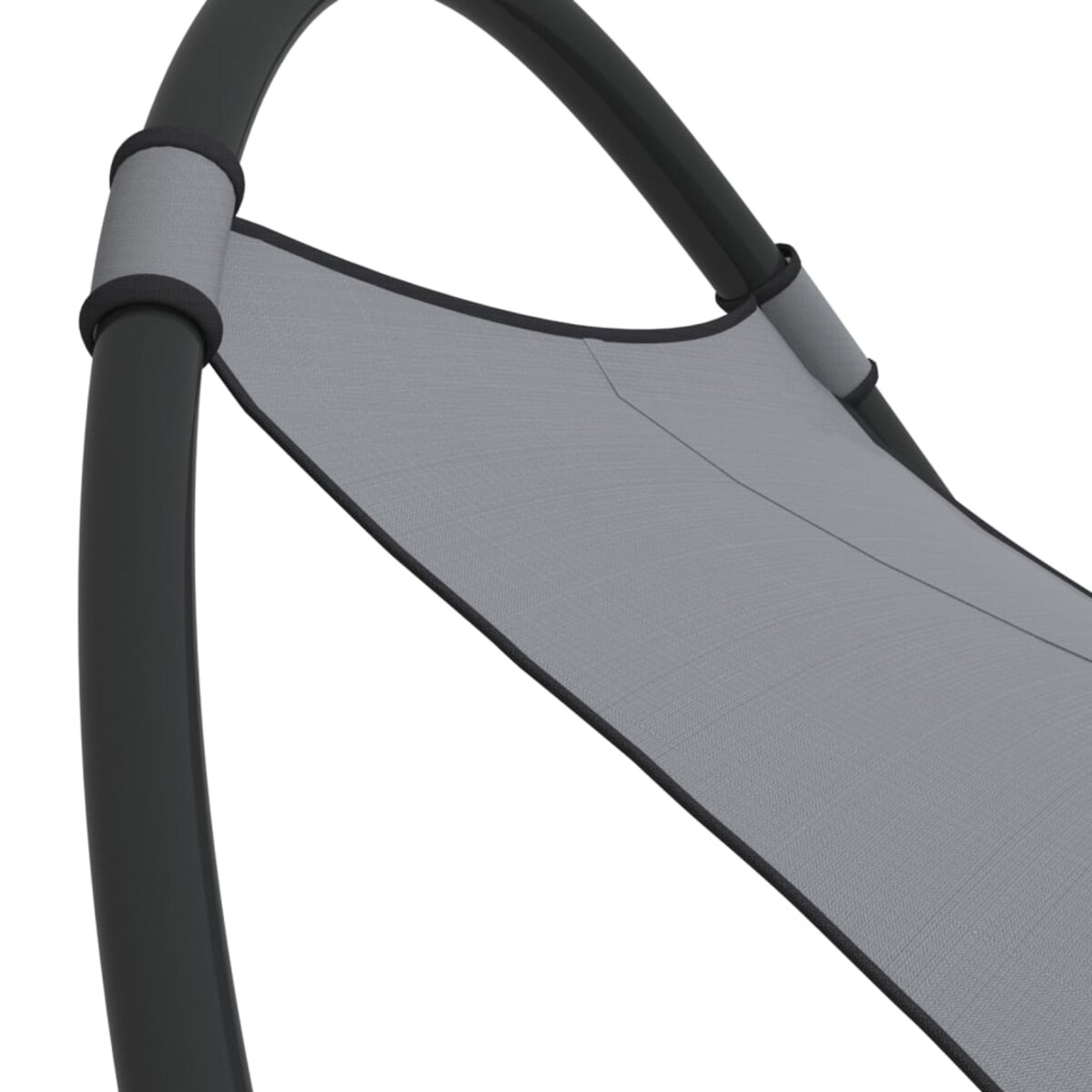 vidaXL Leżak bujany z kółkami, stal i tkanina textilene, szary