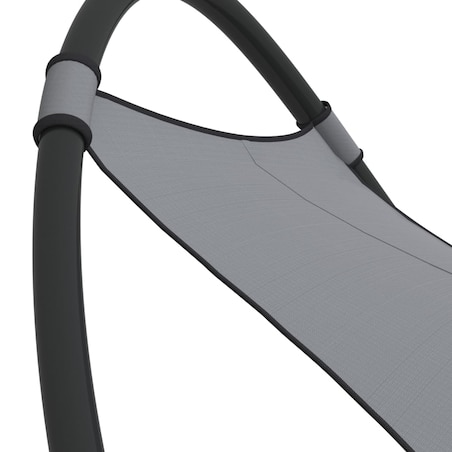 vidaXL Leżak bujany z kółkami, stal i tkanina textilene, szary