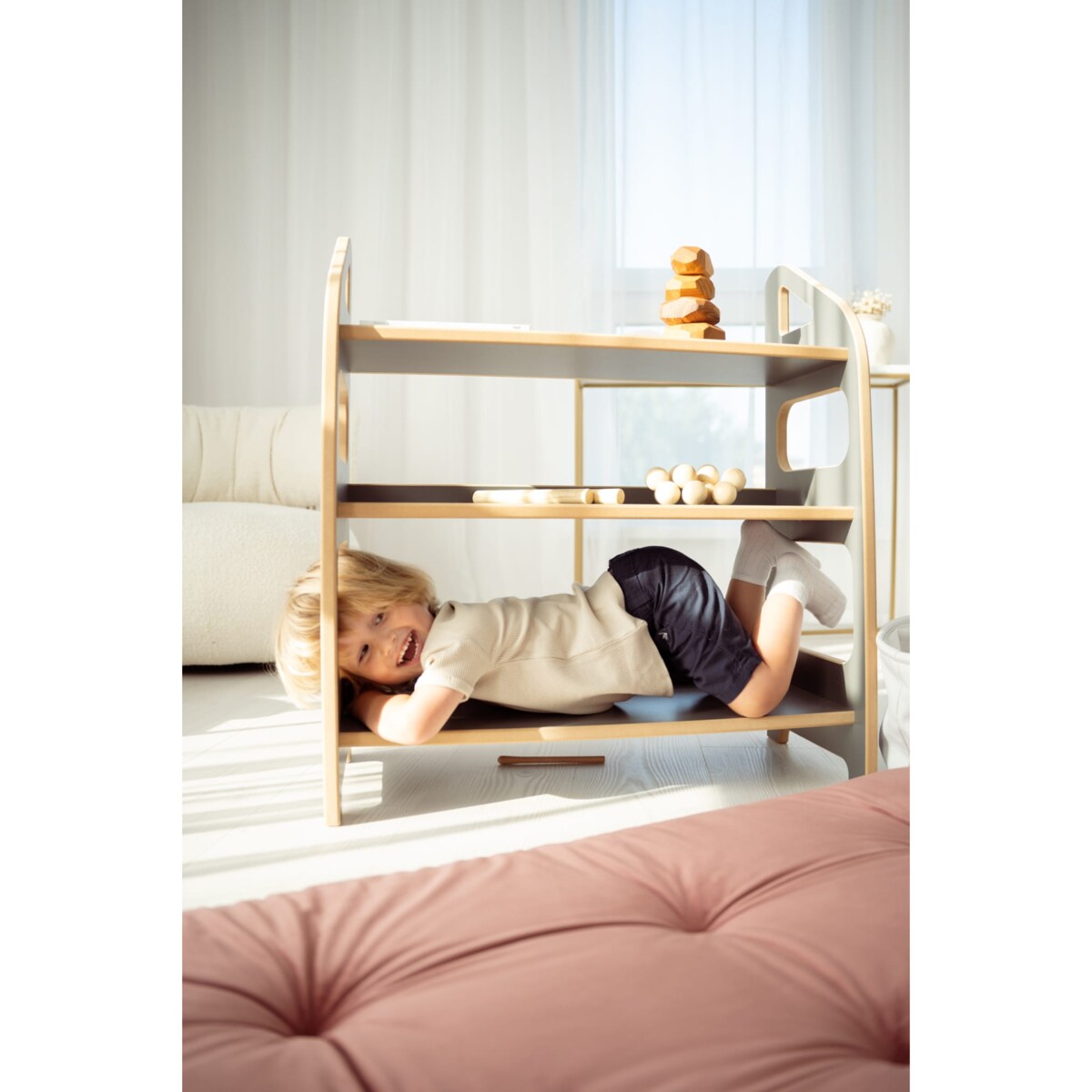 MAXI regał montessori - szary