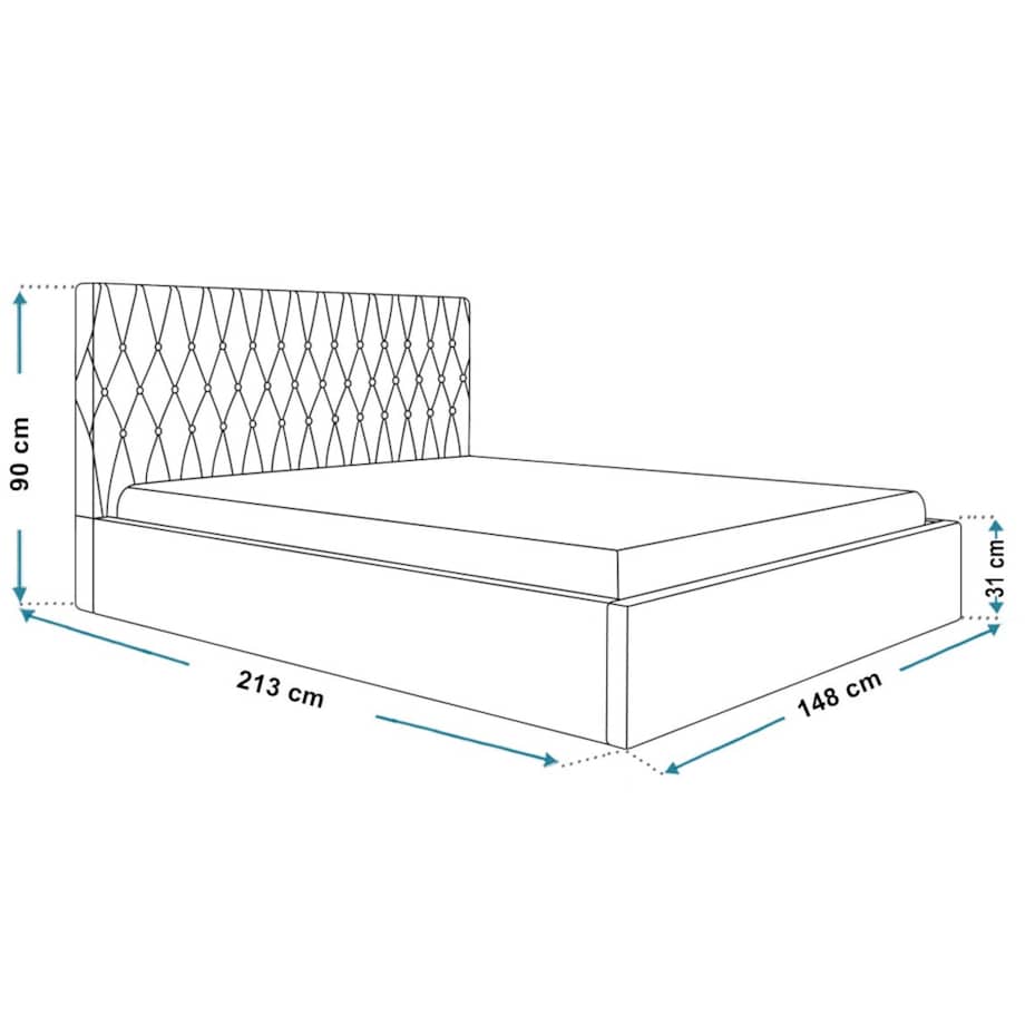 Łóżko do sypialni 140x200 OLDO 3 tapicerowane, z pojemnikiem- beżowe