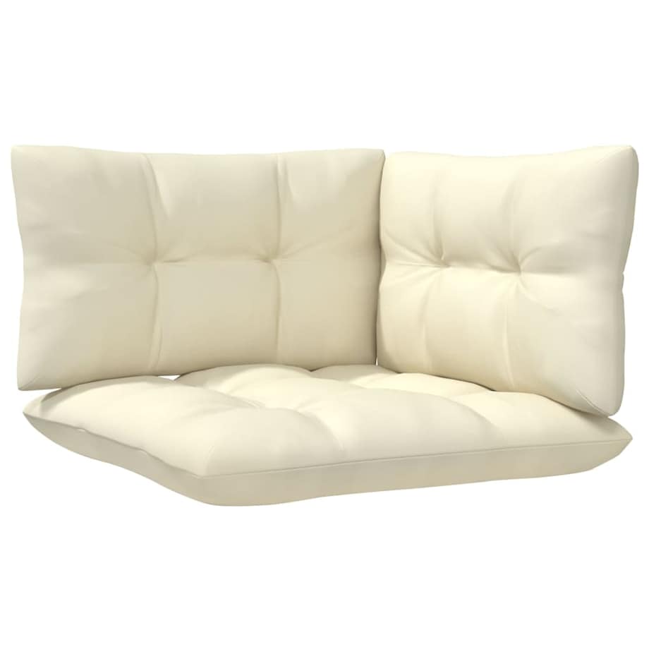 vidaXL 3-osobowa sofa ogrodowa z kremowymi poduszkami, drewno sosnowe
