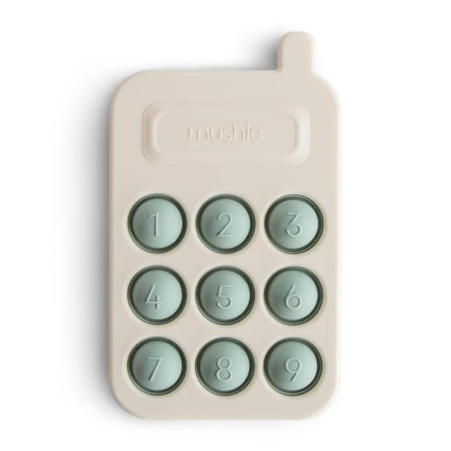 Mushie Zabawka sensoryczna Telefon Pop It Cambridge Blue