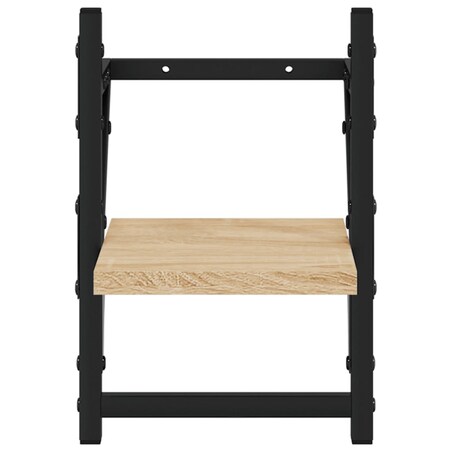 vidaXL Półki ścienne z drążkami, 2 szt., dąb sonoma, 20x25x30 cm