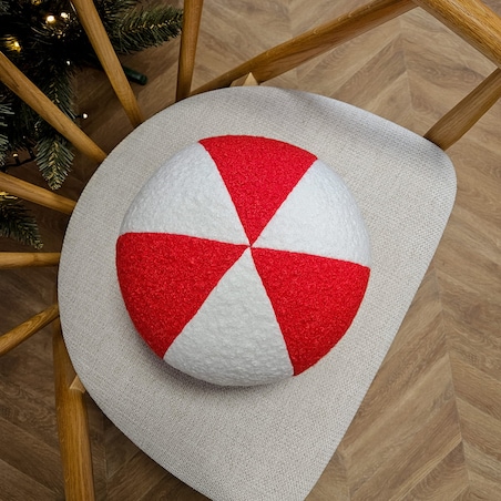 Poduszka SOFT LOOP | biało - czerwona kula