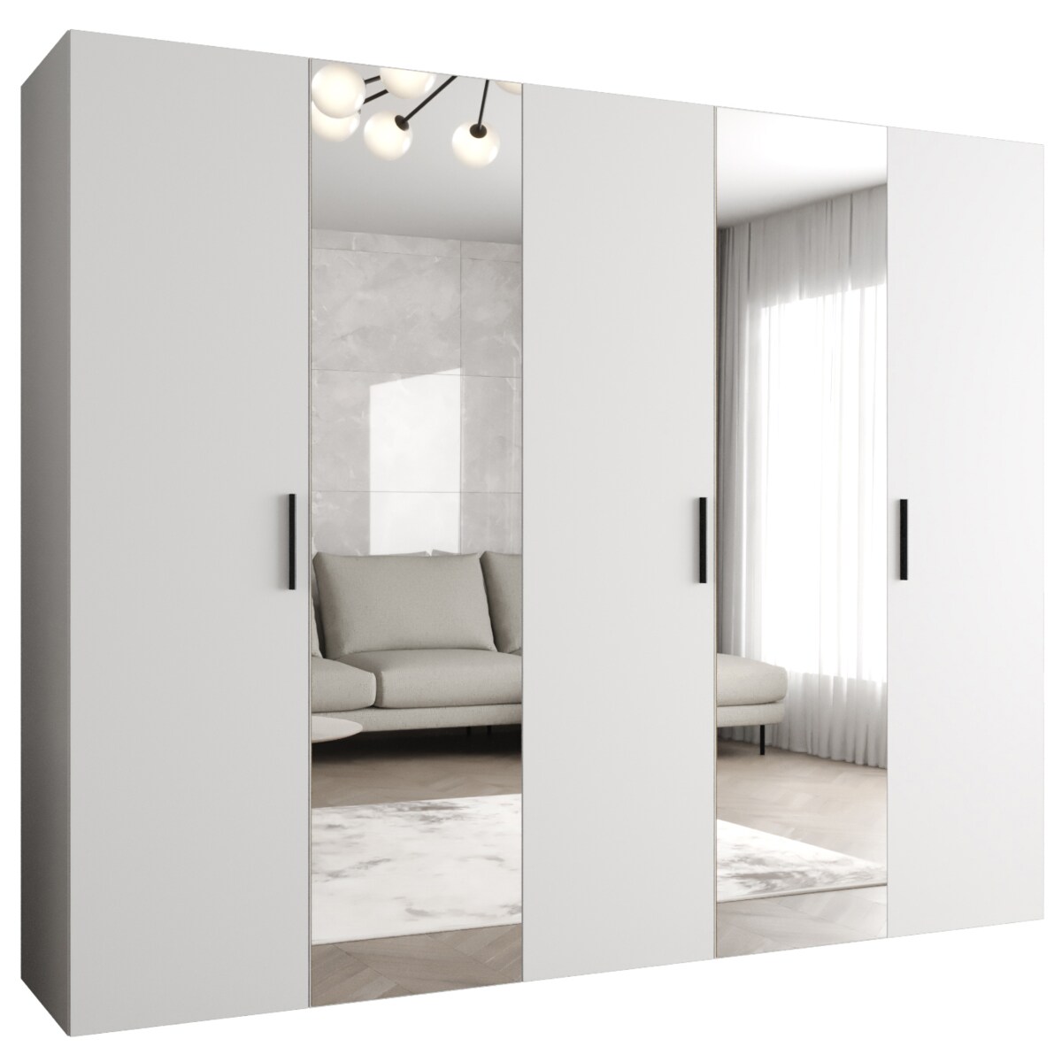 Szafa uchylna otwierana BARI 2 250 wys. 202 cm Biały + u. Czarny