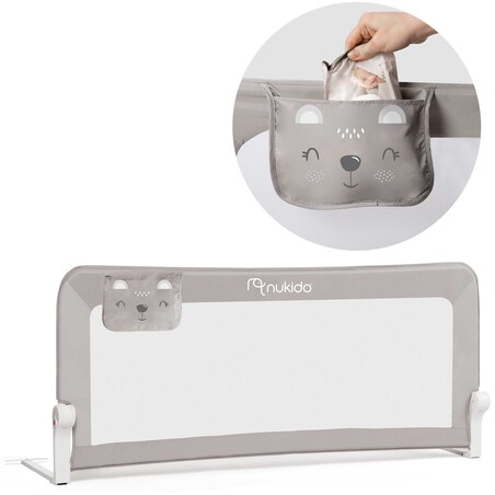 Barierka bramka ochronna do łóżka Nukido blokada 150x66cm 722300