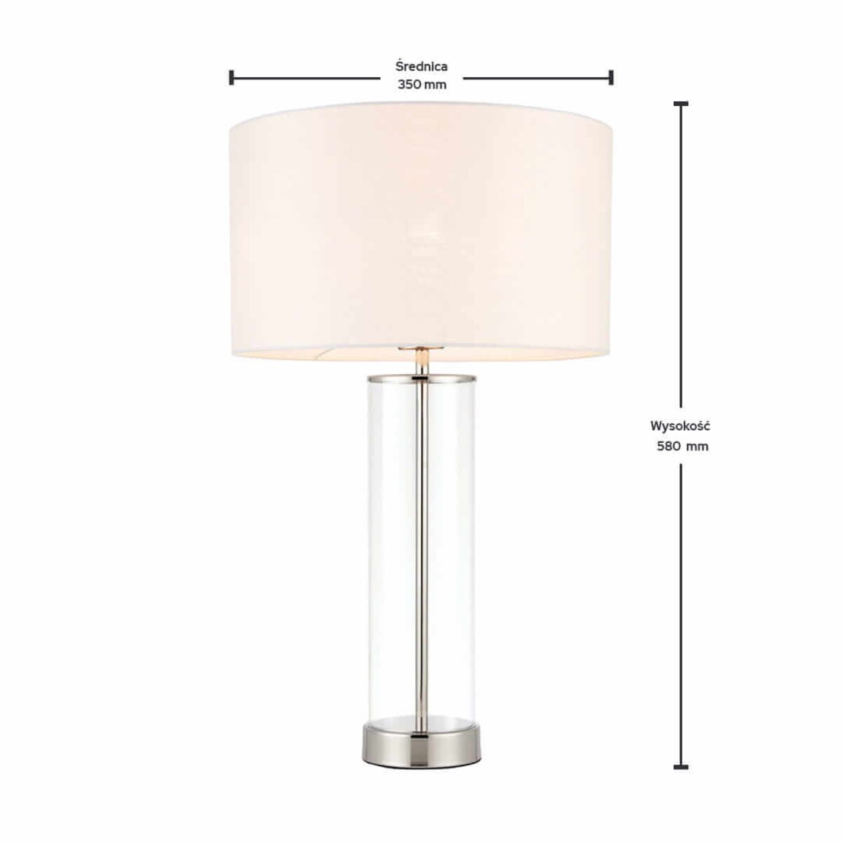 Tkaninowa lampa stojąca Lessina 70600 Endon biała srebrna transparentna