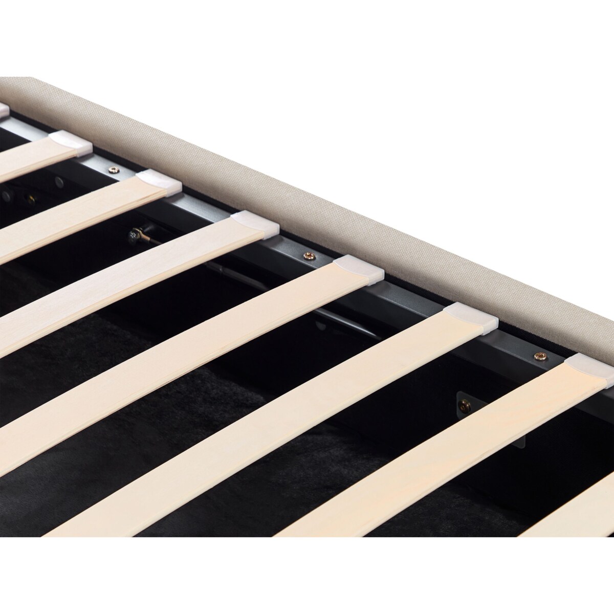 Łóżko z pojemnikiem RENNES 160 x 200 cm Beżowy