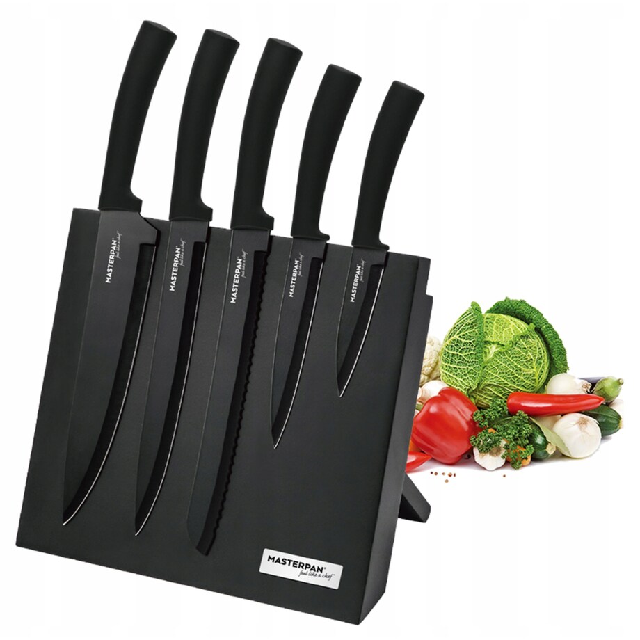 Zestaw Komplet Noży Kuchennych Z Magnetycznym Stojakiem 6 El. Ostre