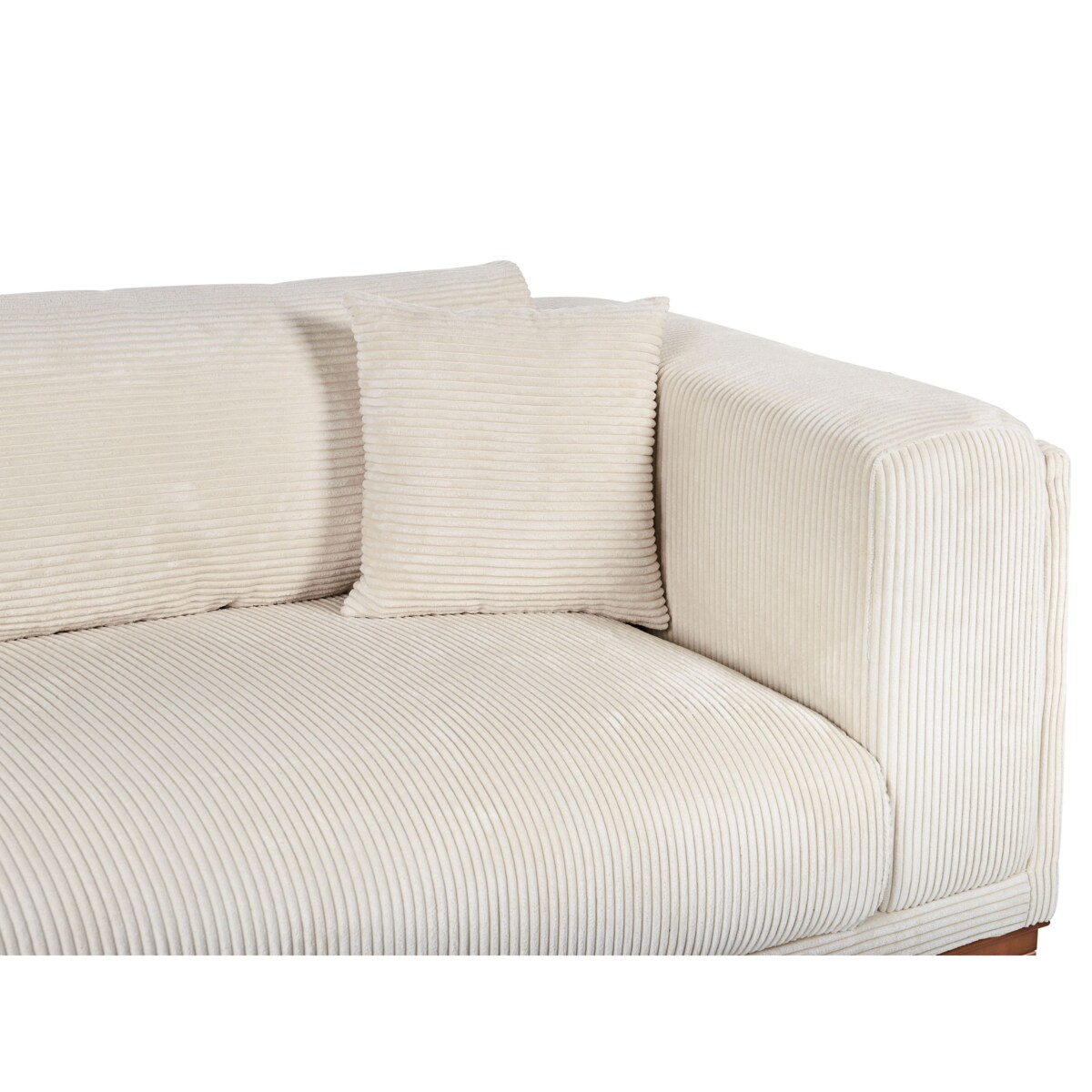 Sofa 4-osobowa sztruksowa beżowa VENG