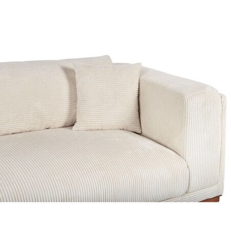 Sofa 4-osobowa sztruksowa beżowa VENG