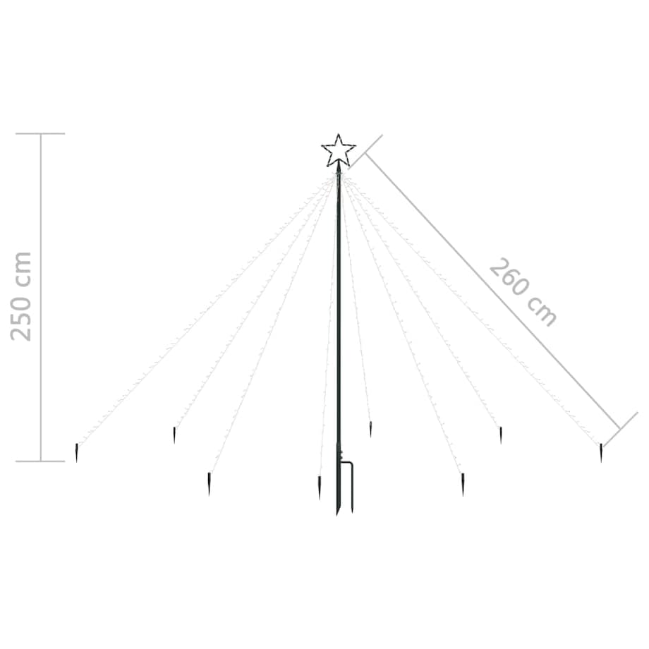 vidaXL Choinka z lampek ułożonych w wodospad, 400 diod LED, 2,5 m