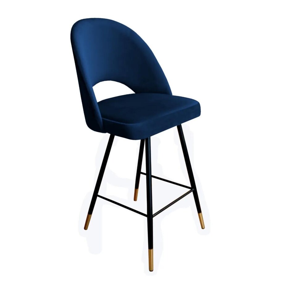 Hoker niski ISKAR VELVET GOLD granatowy