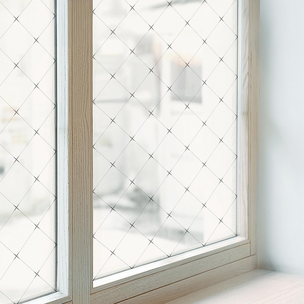 Folia okienna chroniąca prywatność - Elegancki wzór rombowy - 50x146 cm