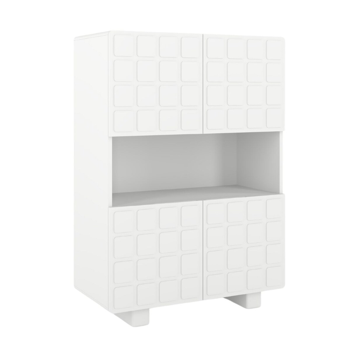 Nowoczesna komoda z frontami 3D Skandica CUBO HIGH / kolor biały / szer. 85 cm