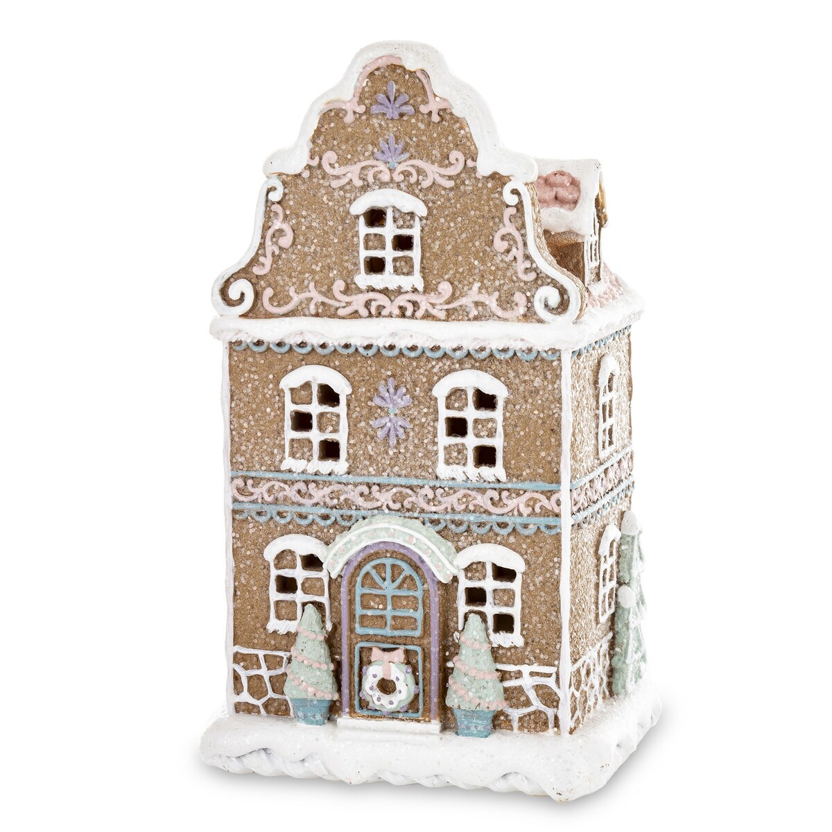 Domek kamienica LED pastelowy 20,5x12x9 cm