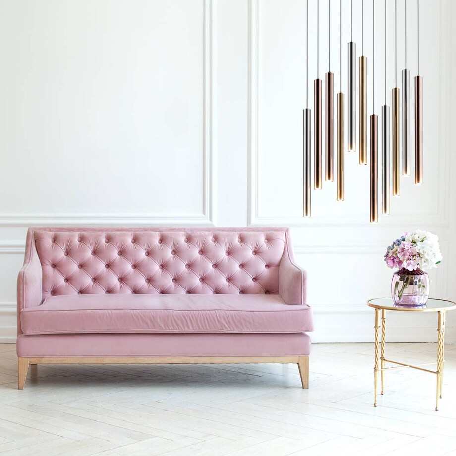 LAMPA wisząca LOYA P0461-11A-B5SC Zumaline metalowa OPRAWA zwis LED 55W 3000K sople tuby chrom miedź złote