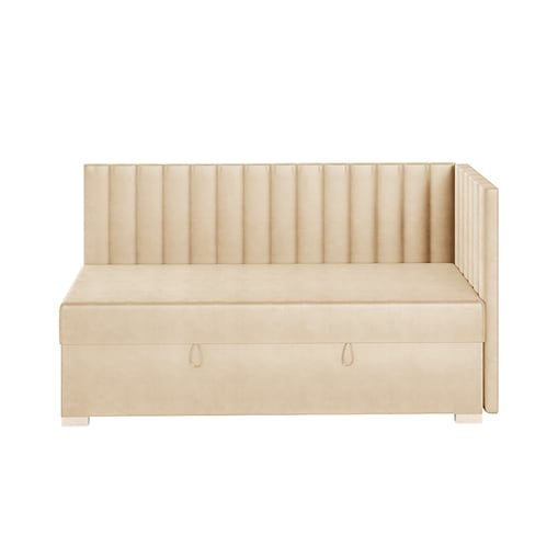 Mesonica Łóżko Snugi, linie beżowe, 90x200, Prawostronne