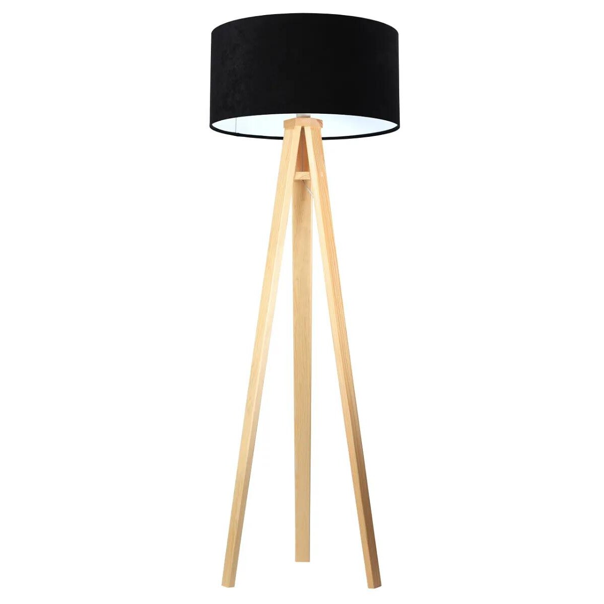 Lampa stojąca HOME 50 czarna/biała/sosna