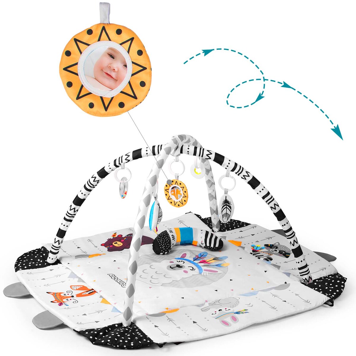 Mata edukacyjna interaktywna Ricokids dla niemowląt Boho 3w1 7318