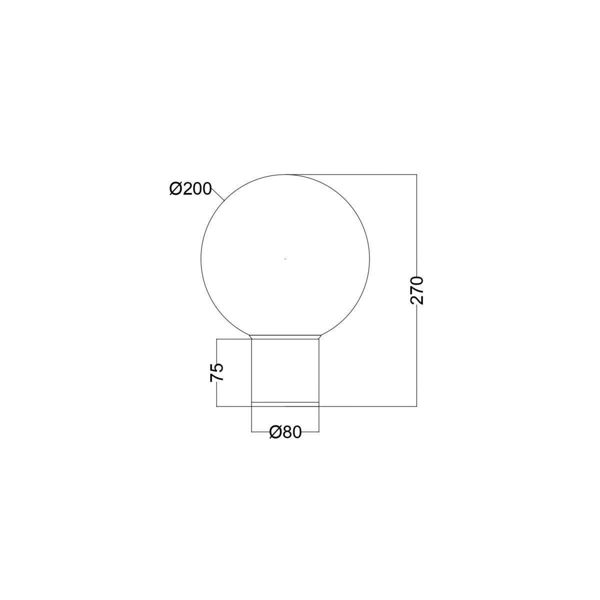 Zewnętrzna lampa ścienna Bold O598WL-01B Maytoni kula IP54 czarny