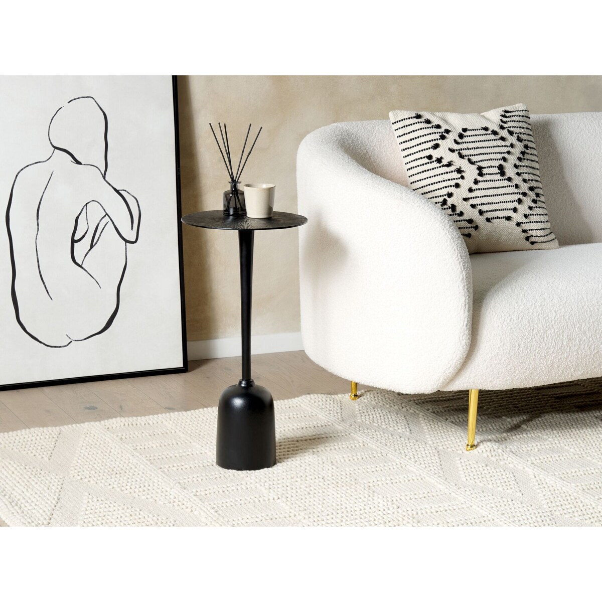 Stolik pomocniczy metalowy czarny SELWYN