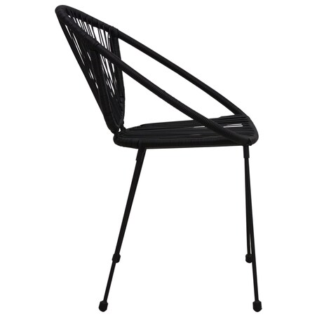 vidaXL Krzesła ogrodowe, 2 szt., rattan PVC, czarne