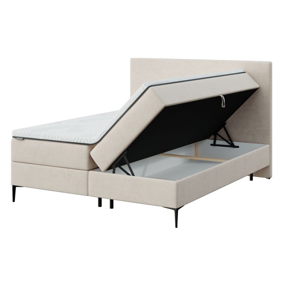 Mesonica Łóżko Kontynentalne Bufo, beżowe 180x200, materac nawierzchniowy 180x200 wys: 5 cm