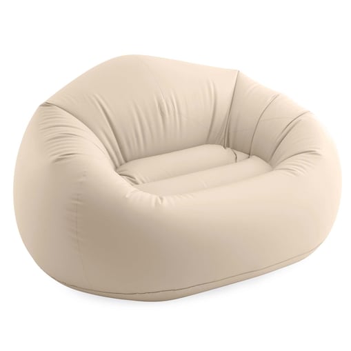 Pufa Fotel Dmuchany Intex 66505 welurowy Jednoosobowy 137x127x74 cm beżowy