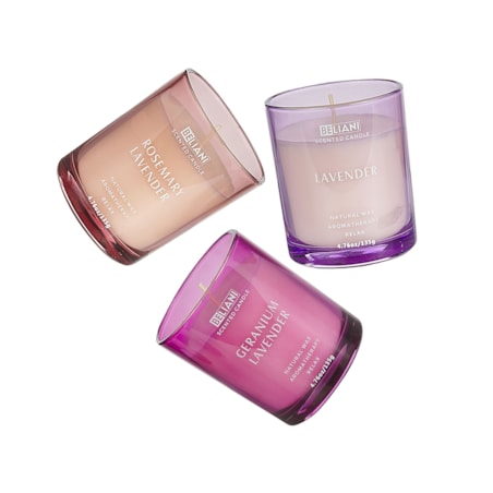 3 świece zapachowe sojowe lawenda/ rozmaryn z lawendą/ geranium z lawendą SHEER JOY