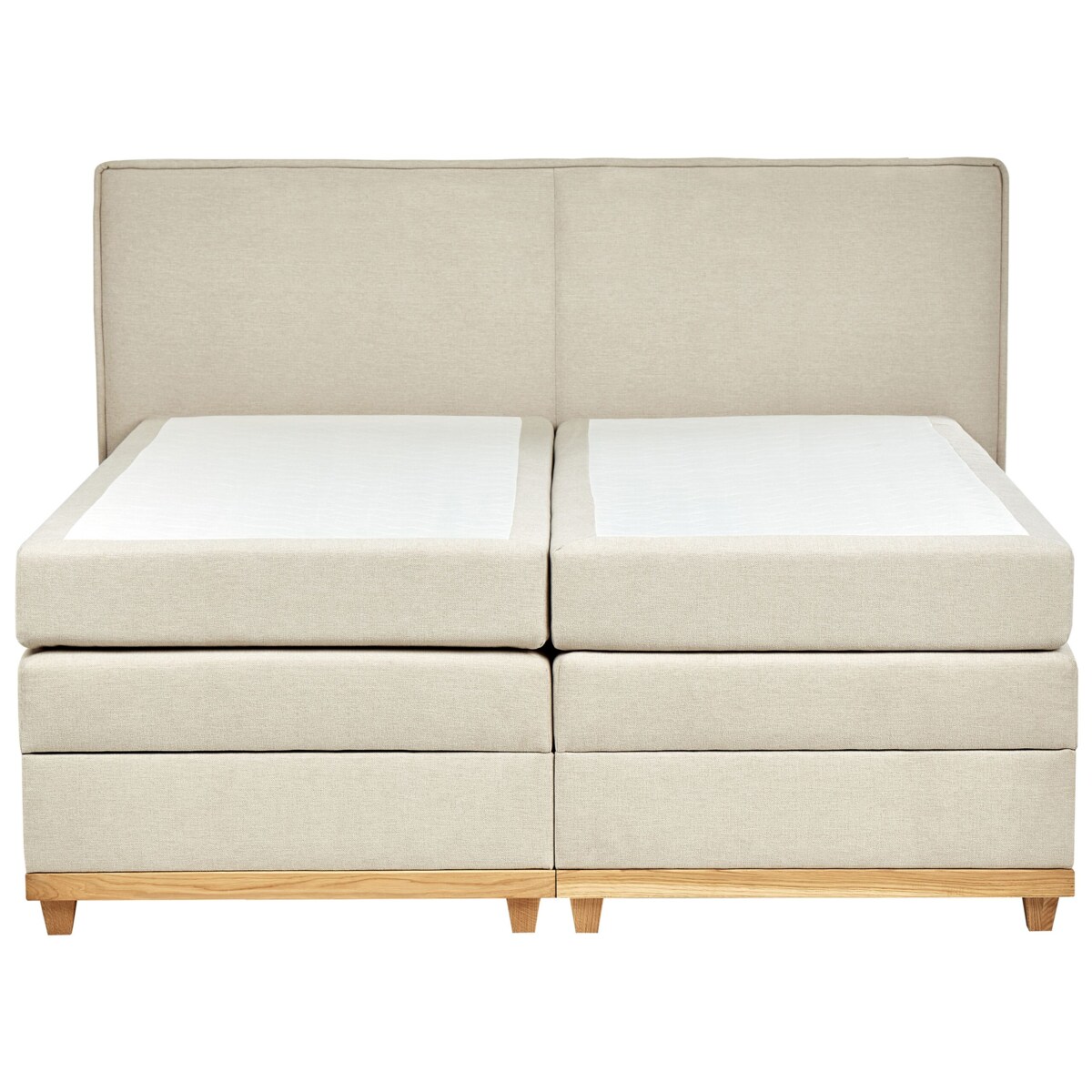 Łóżko kontynentalne z pojemnikami 180 x 200 cm beżowe DYNASTY