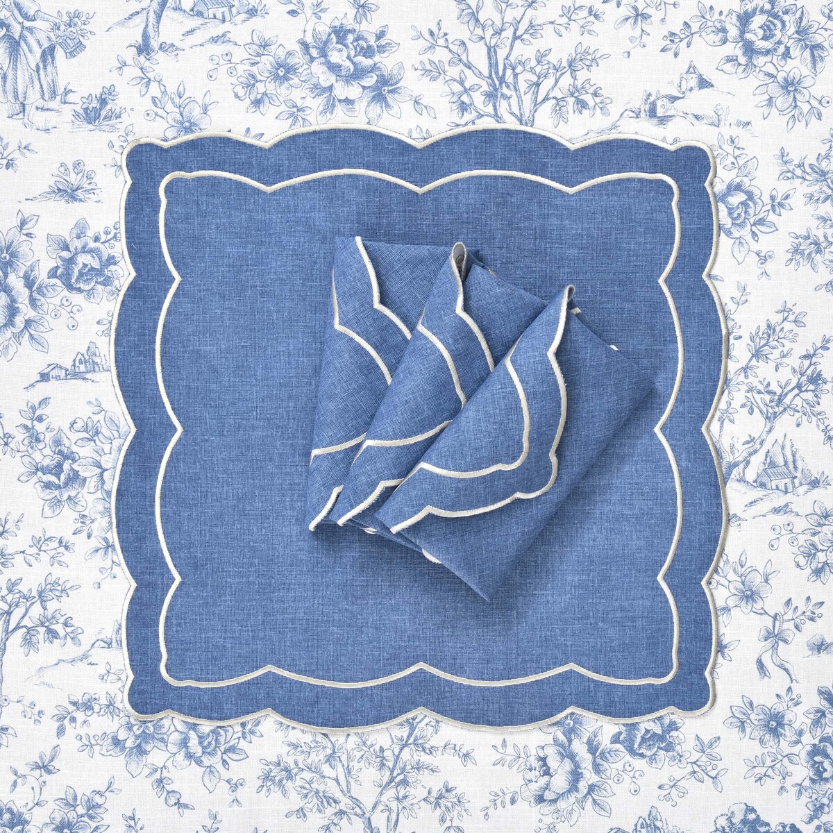 Obrus Dandy Blue - 130 cm x 300 cm - idealny dla 8 osób