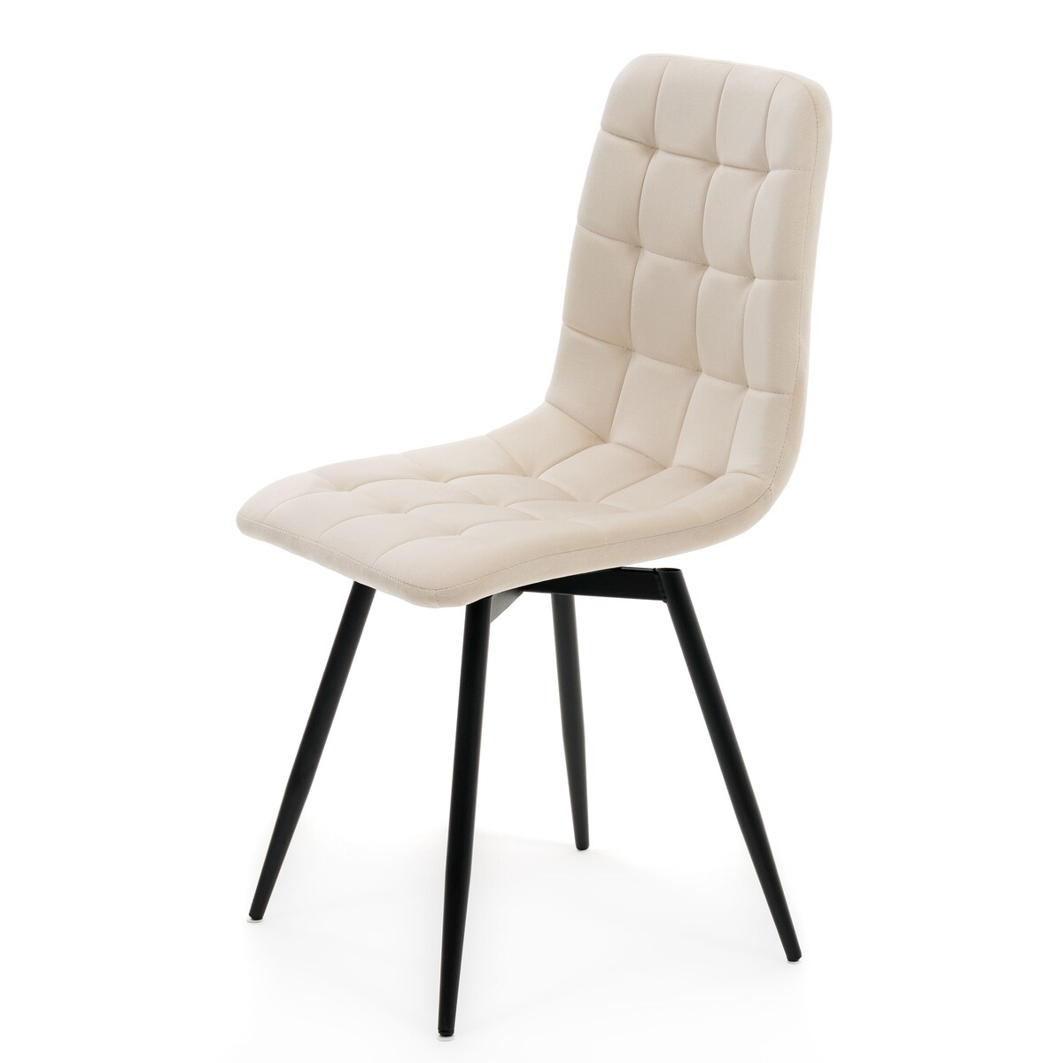 Krzesło tapicerowane obrotowe do salonu ARCO beżowy welur